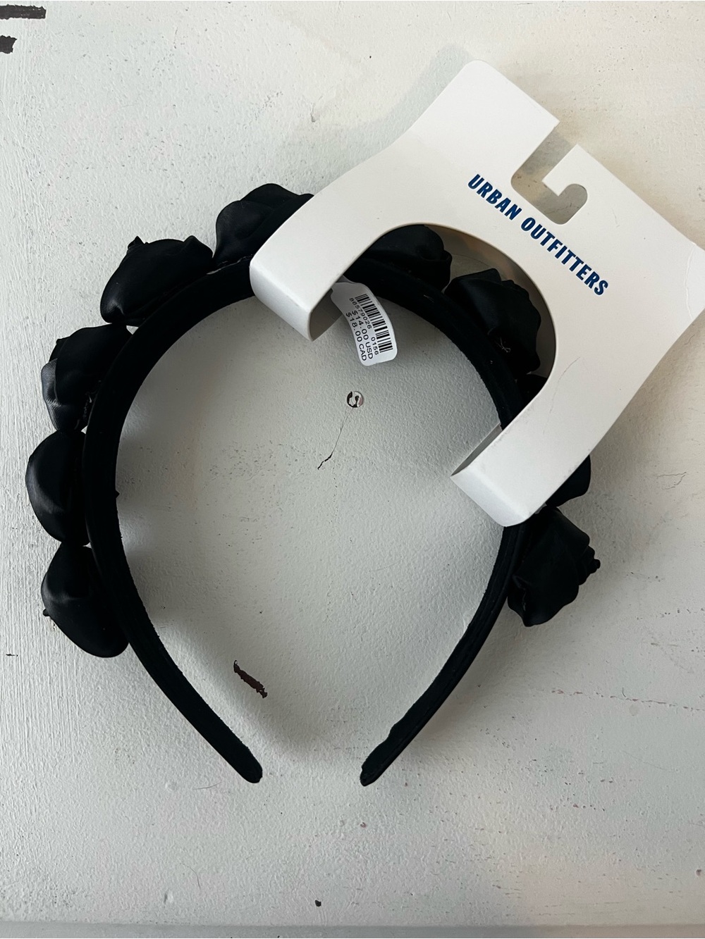 Urban Outfitters Black Rose Accent Headband